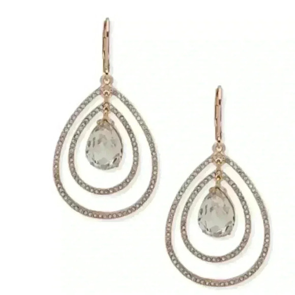 Anne Klein new Gold Tone Pave Orbital Drop Stone - Picture 3 of 3